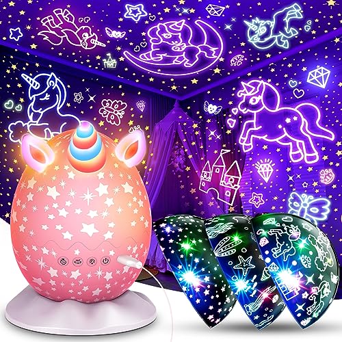 DEVRNEZ Unicorn Night Light Kids Toys 3 in 1 Unicorns & Starry Sky & Sea World Nights Lights Projector for 3 4 5 6 7 8 9 10 11 12 Year Old Girls,...