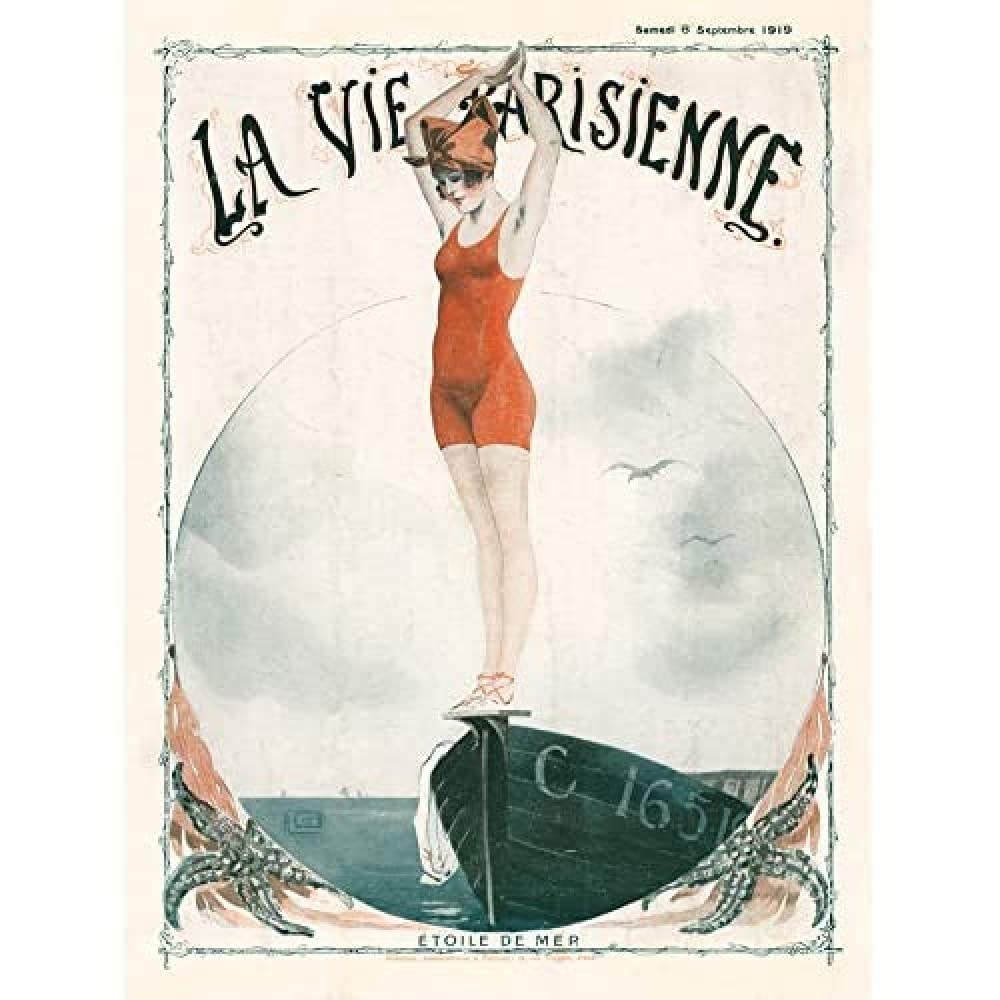 Artery8 Unframed Wall Art La Vie Parisienne Swimming Starfish Magazine Cover12X16 Inch from B&Q