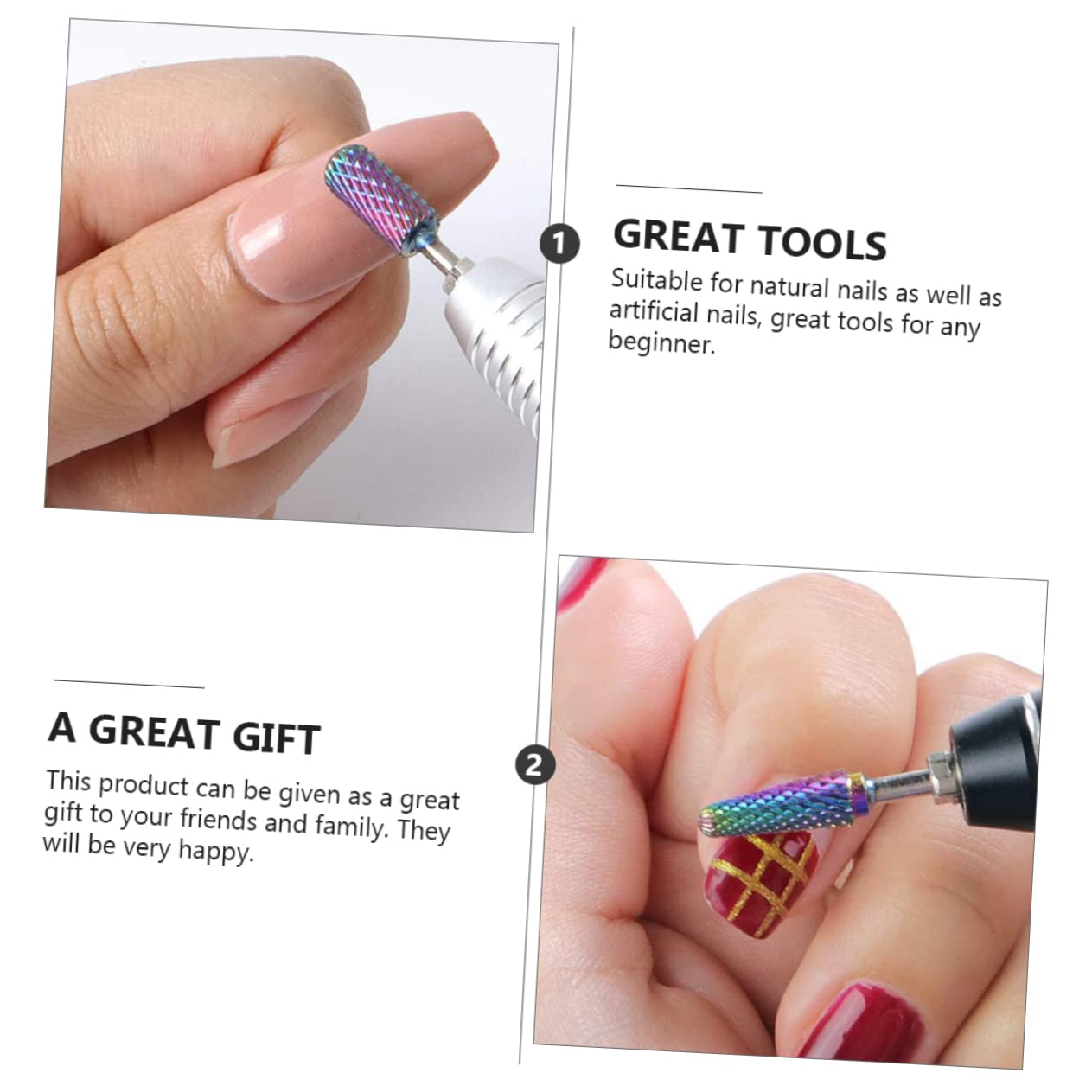 Ipetboom 2juegos Cabezas De Pulido Para Manicura Brocas Tungsteno Para Lijado De Uñas De Para Salones y Personal