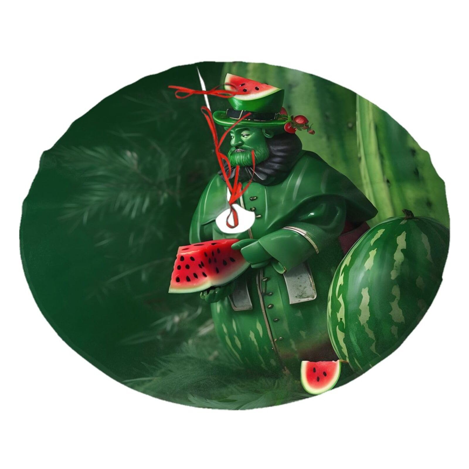 Patrick's Watermelon Festival Printed Christmas Tree Skirt Christmas Plush Tree Skirt 36 inches (about91 cm) ChristmasIndoor and Outdoor