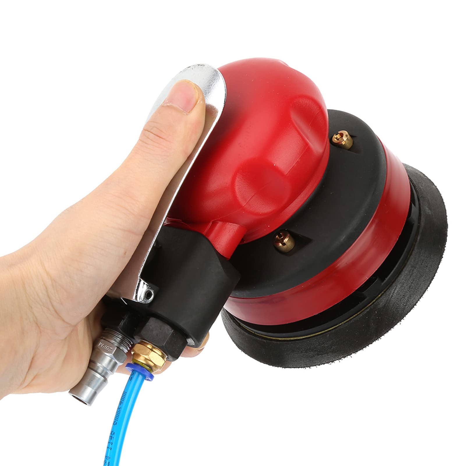 FTVOGUE Lijadora Neumática y Pulidora Redonda de 5" de Órbita Aleatoria, Lijadora de Entrada de 1/4"