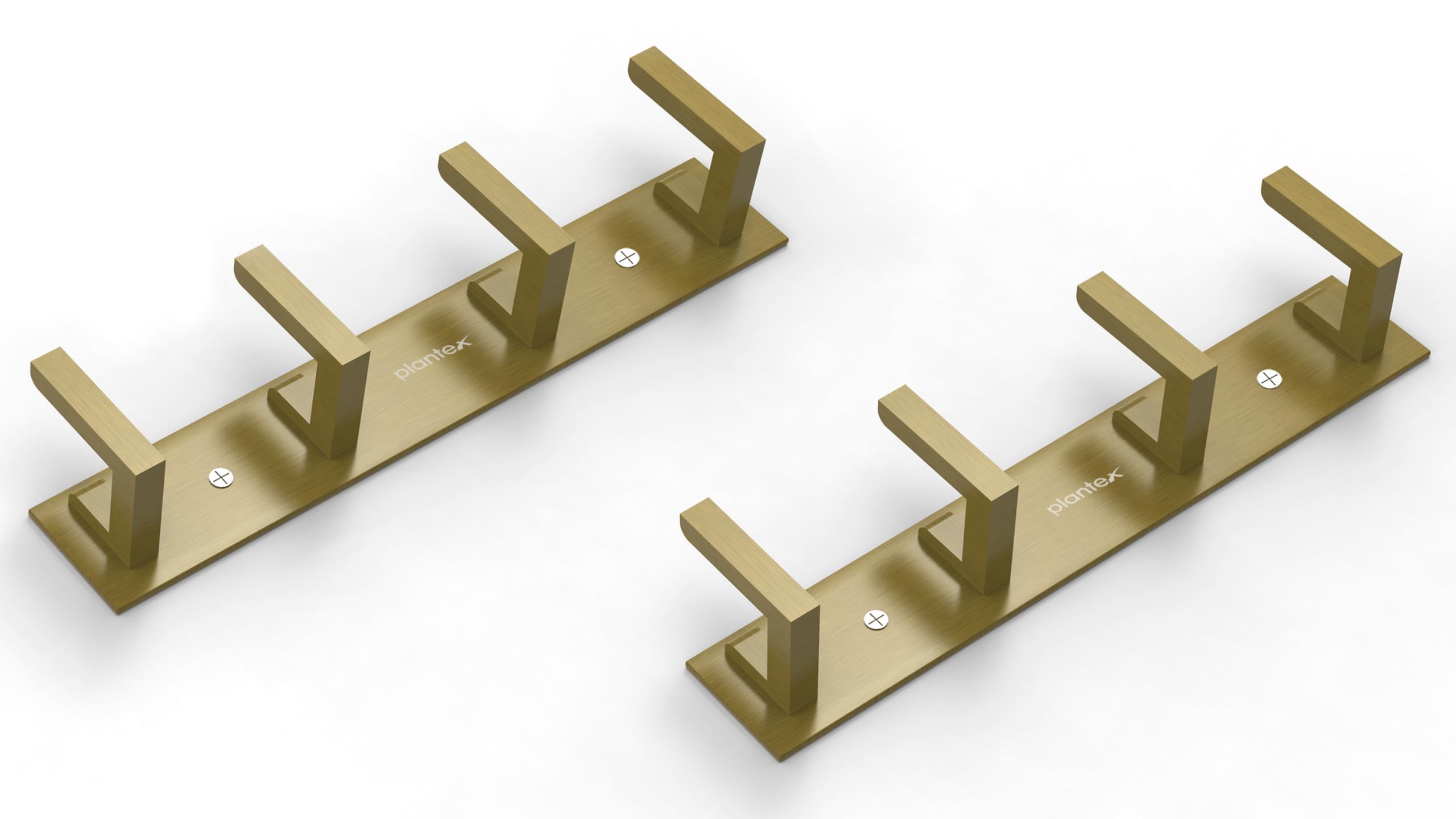 Plantex Aluminum Hook Rail with L-Shape Hooks for Walls of Bathroom/Kitchen–Hook Rail Bar for Clothes/Towel/Keys (4 Hooks, Brass Antique) - Pack of 2 (B0BWYTP3YS) Amazon Price History, Amazon Price Tracker