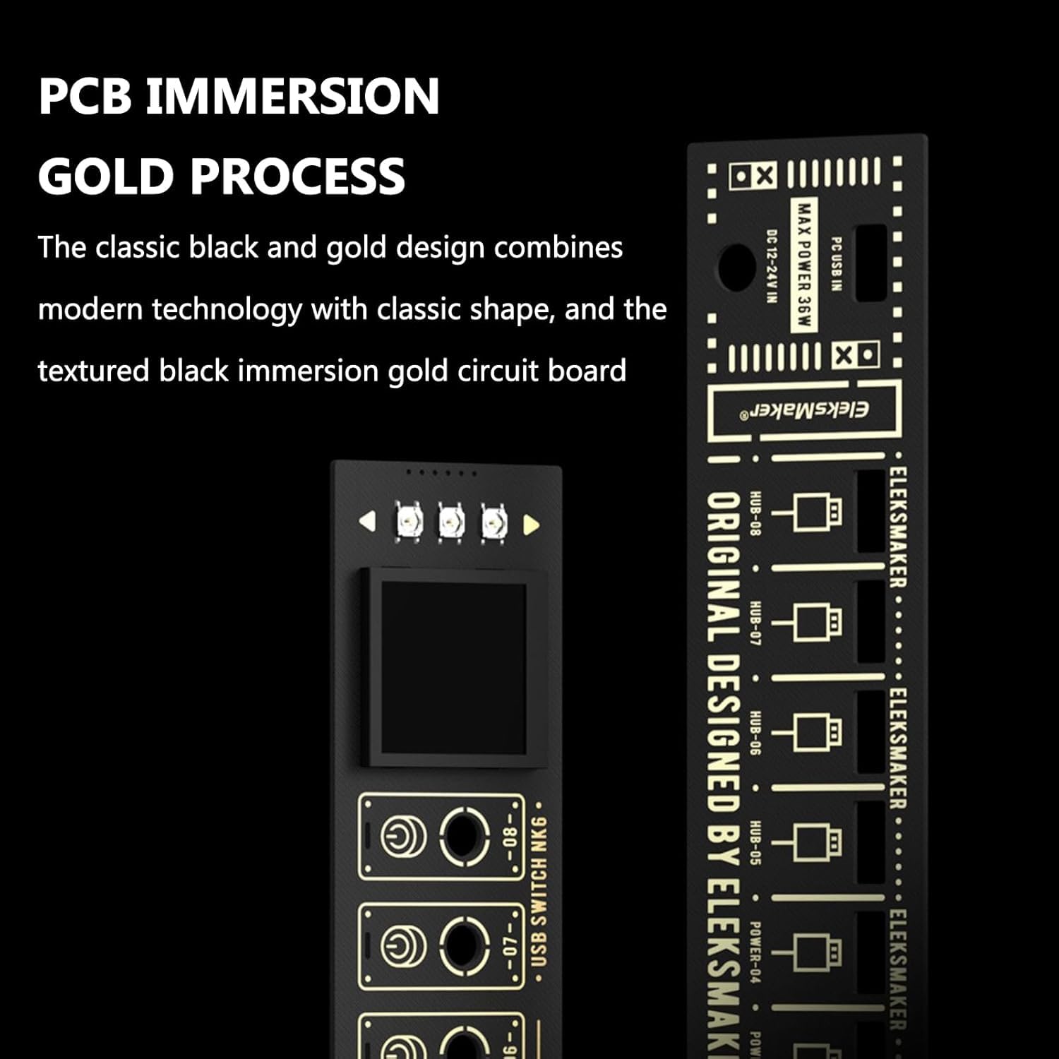 8-portowa stacja dokująca USB, rozdzielacz USB C z kolorowym wyświetlaczem IPS 1,54 cala, regulacja jasności na 10 poziomach, 8 sterowanych interfejsów USB/8 wskaźników RGB, funkcja sterowania głosem