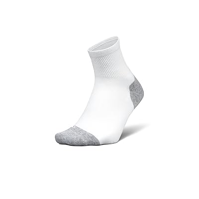 Feetures Elite Max Cushion Quarter Crew Cut Socks Shoes White 1
