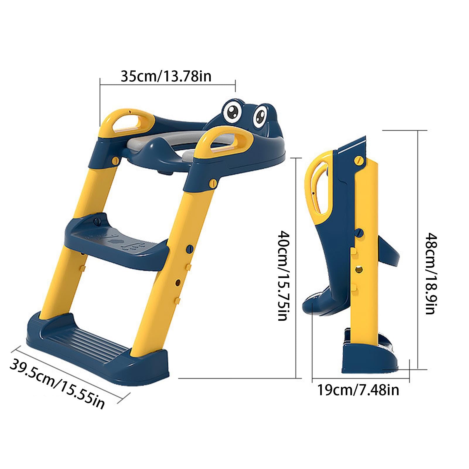 Asiento de entrenamiento para ir al baño con taburete,Asiento para ir al baño con escalones - Asiento de inodoro antideslizante para bebé con asiento para niños pequeños - Asiento de inodoro