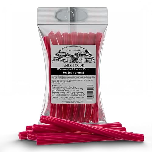 Vista 10 de Amish Good Gourmet - Caramelo de regaliz gourmet – Premium, dulce y masticable, cereza roja Jumbo regaliz torcido, aperitivo perfecto de menos