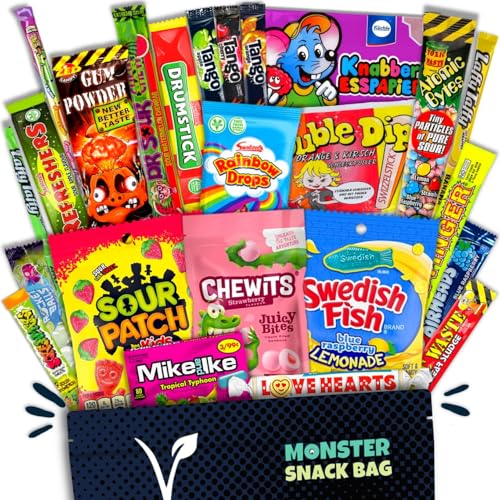 30 Vegane und Halal Süßigkeiten aus aller Welt in einer Box auch als Geschenk z.B. zum Geburtstag - XXL Süssigkeiten Mix vegan vegetarisch halal
