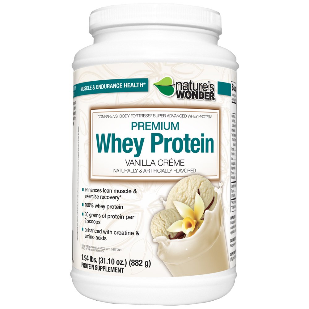 Nature's Wonder Whey Protein Powder, Vanilla Creme, 1.984 Pound
