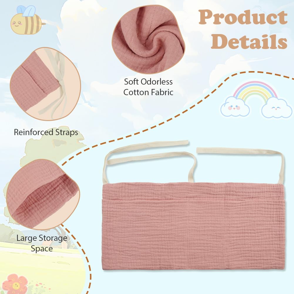 Flintronic Baby Crib Organiser, Baby Bed Storage Hanging Bag, Crib Organizer, Diaper Nursery Organizer - Image 3
