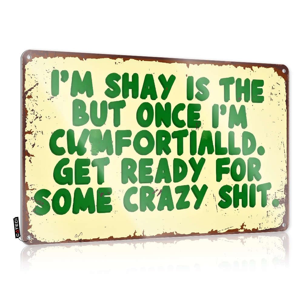 Flags For Room Guys Funny I'M Shy But Get Ready For Crazy Shit. Tin Sign Porch Sign Man Cave Furniture(30X40CM)