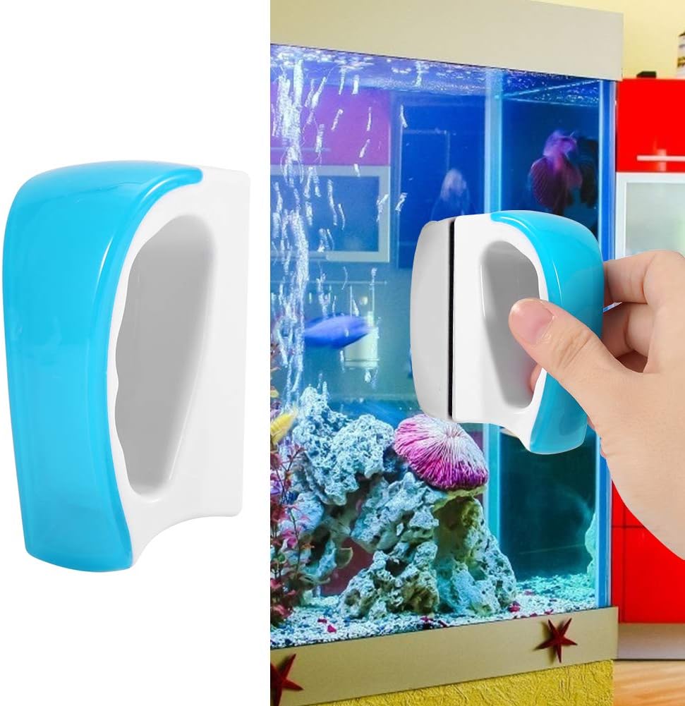Fish Tank Brush, Magnetic Aquarium Cleaner Super Suction Fish Tank Scrubber for All Types Aquarium 25mm Thickness Glass (150 * 73 * 100mm)