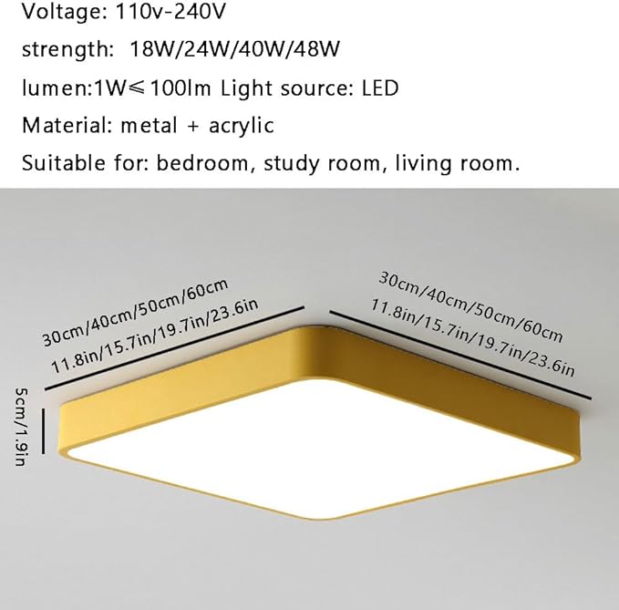 CSSYKV Noordse Macaron-plafondlamp Kinderkamer Flat Lamp Plafondverlichting Armatuur Slaapkamer Vierkante Keukenverlichting Slanke Moderne Plafondlampen Met Plat Paneel Voor Hal photo 3