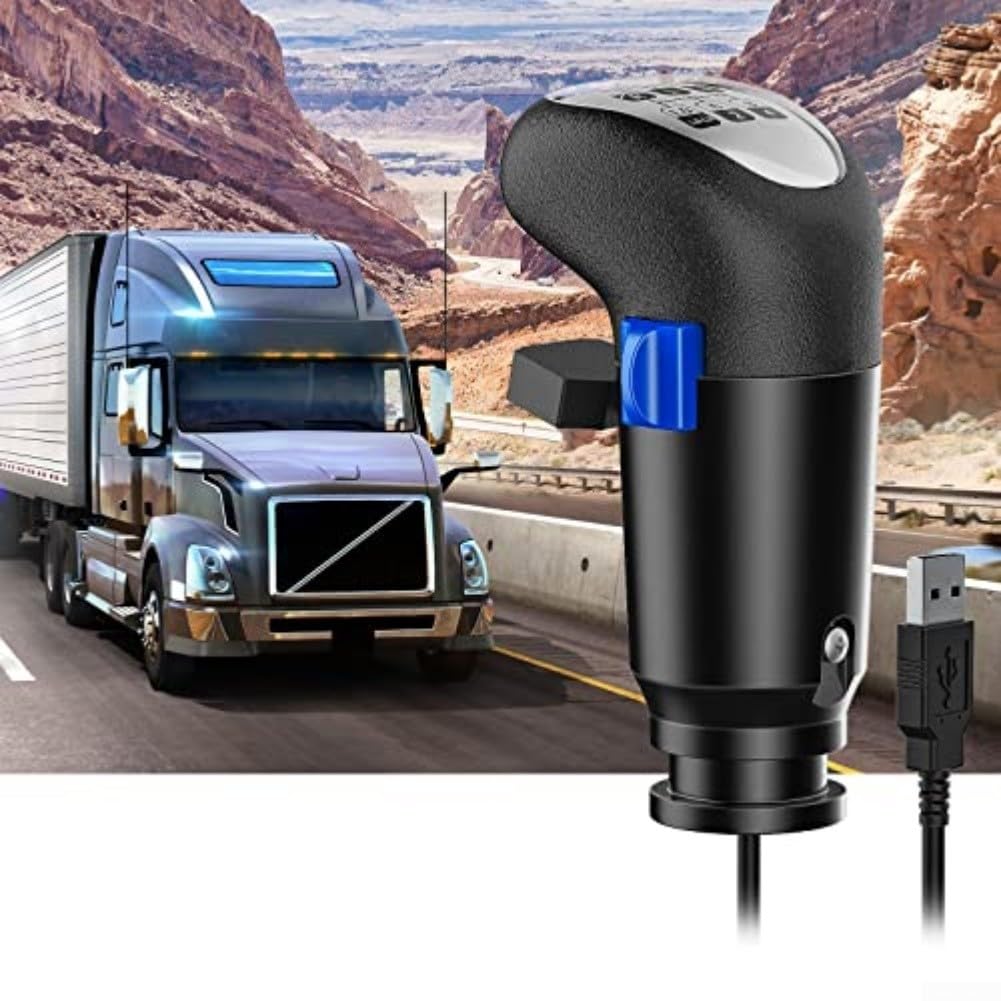 Pommeau de levier de vitesse USB pour jeux ATS ETS2 compatible avec Logitech G29/G27 pour G25/G920 pour Thrustmaster TH8A SQ Truck Simulator 12 mm 10 mm 8 mm
