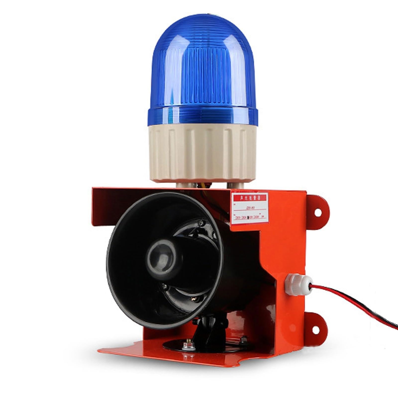 GYKOZY Industrial Sound and Light Alarm Siren,120dB Security Warning Lamp Horn Tower,IP55 LED Strobe Light for Factories, Terminals, Security Home Alarm(Red,380V) (Blue 380V)
