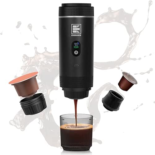 Portable Electric Espresso Machine, Travel Coffee Maker Brewer Compatible with