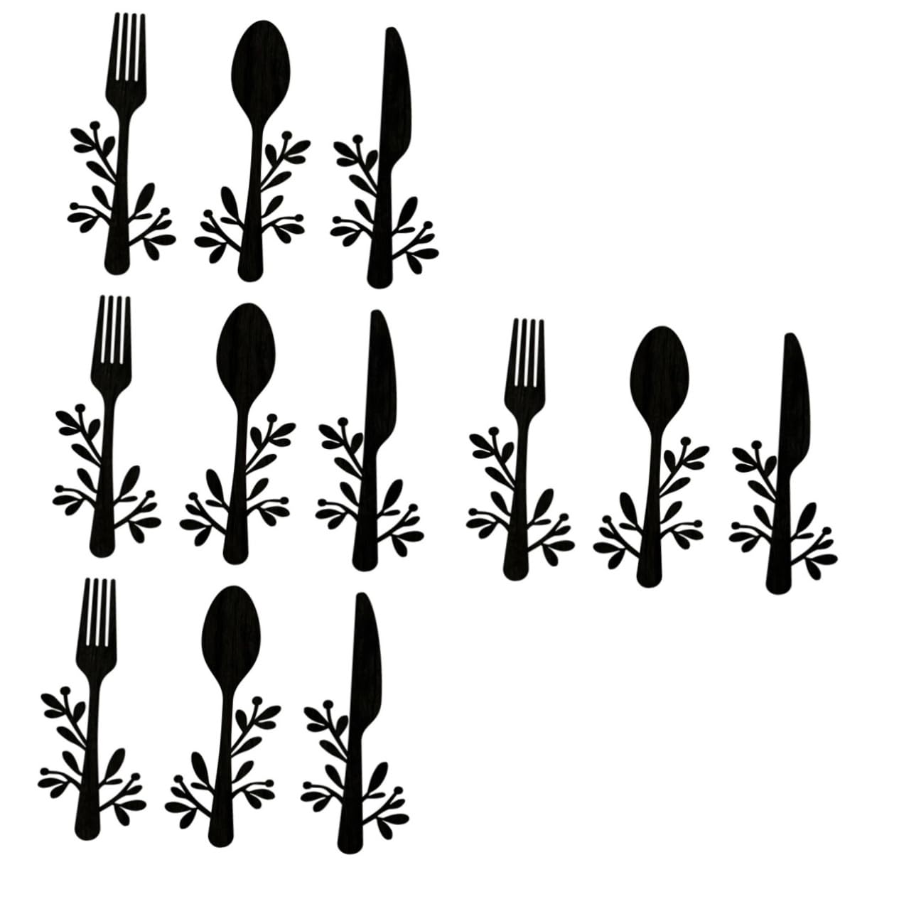 DECHOUS 12pezzi Decorazione da Parete Legno Forma di Utensili da Cucina Ornamentazioni per Cucina e per Casa e Ristoranti