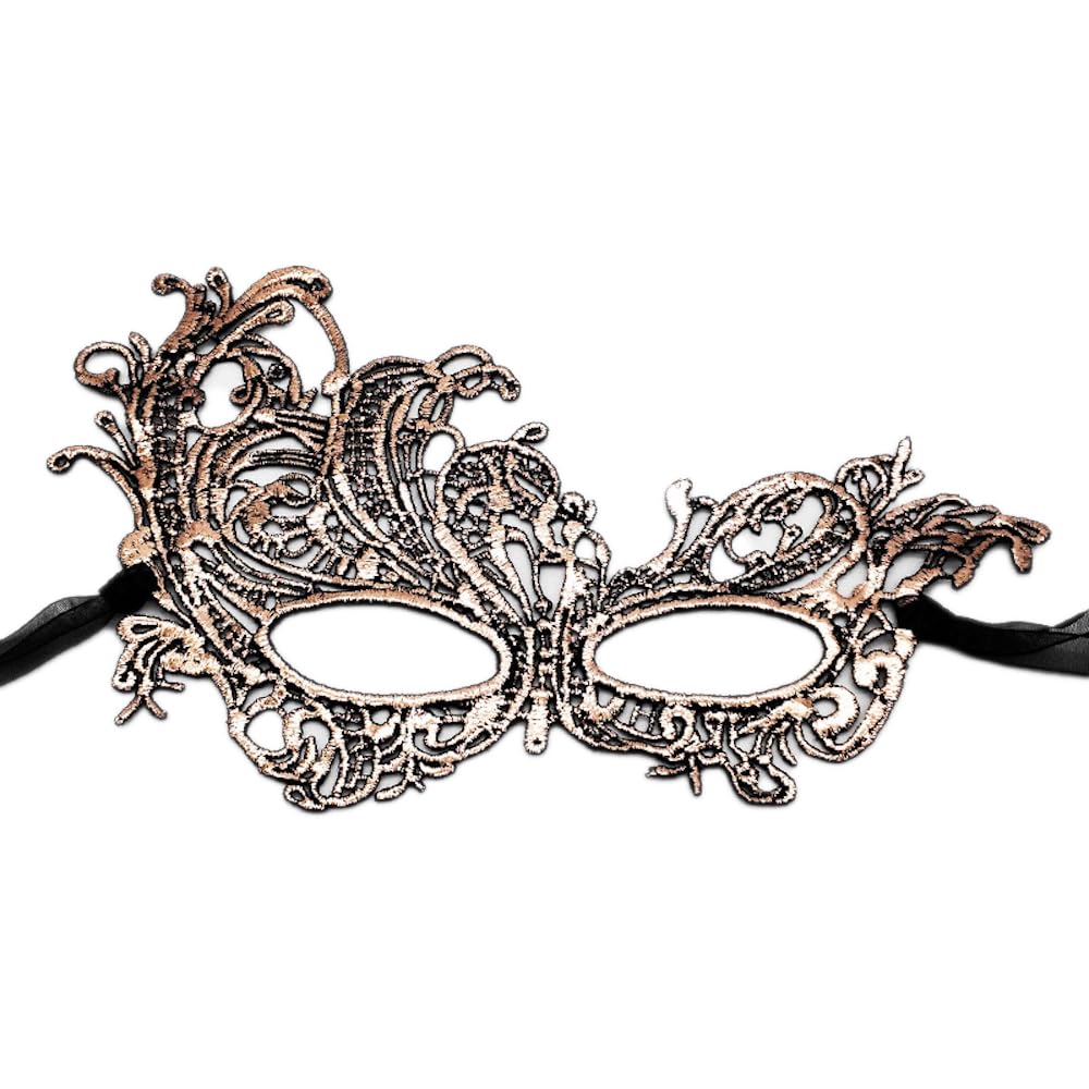 Wambere Masquerade Mask, Women's Lace Mask for Carnival, Halloween Costume, Evening Dress, Dance Ball Party, Cosplay, Prom Accessories, Bronze