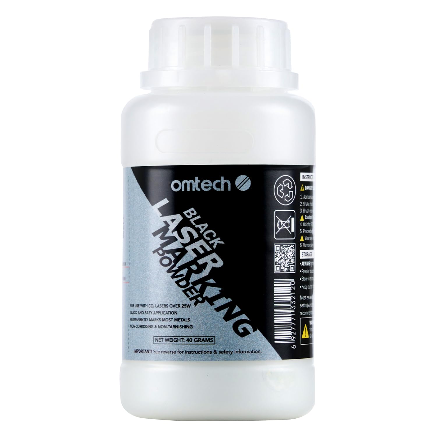 OMTech Polvere per Marcatura Laser, 120 ml Liquido Inchiostro per Incisore Laser CO2 su Metalli, Inchiostro per Marcatura Laser su Metalli, Inchiostro Nero per Alluminio Acciaio Inossidabile Ottone