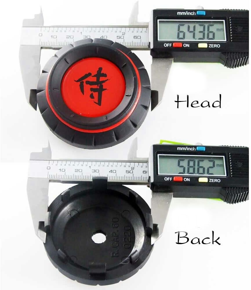 LENSO 4PCS Samurai Hub Caps Wheel Center Cap D1= 58mm. D2= 67mm.Wheel Rim 15" 16" 17"