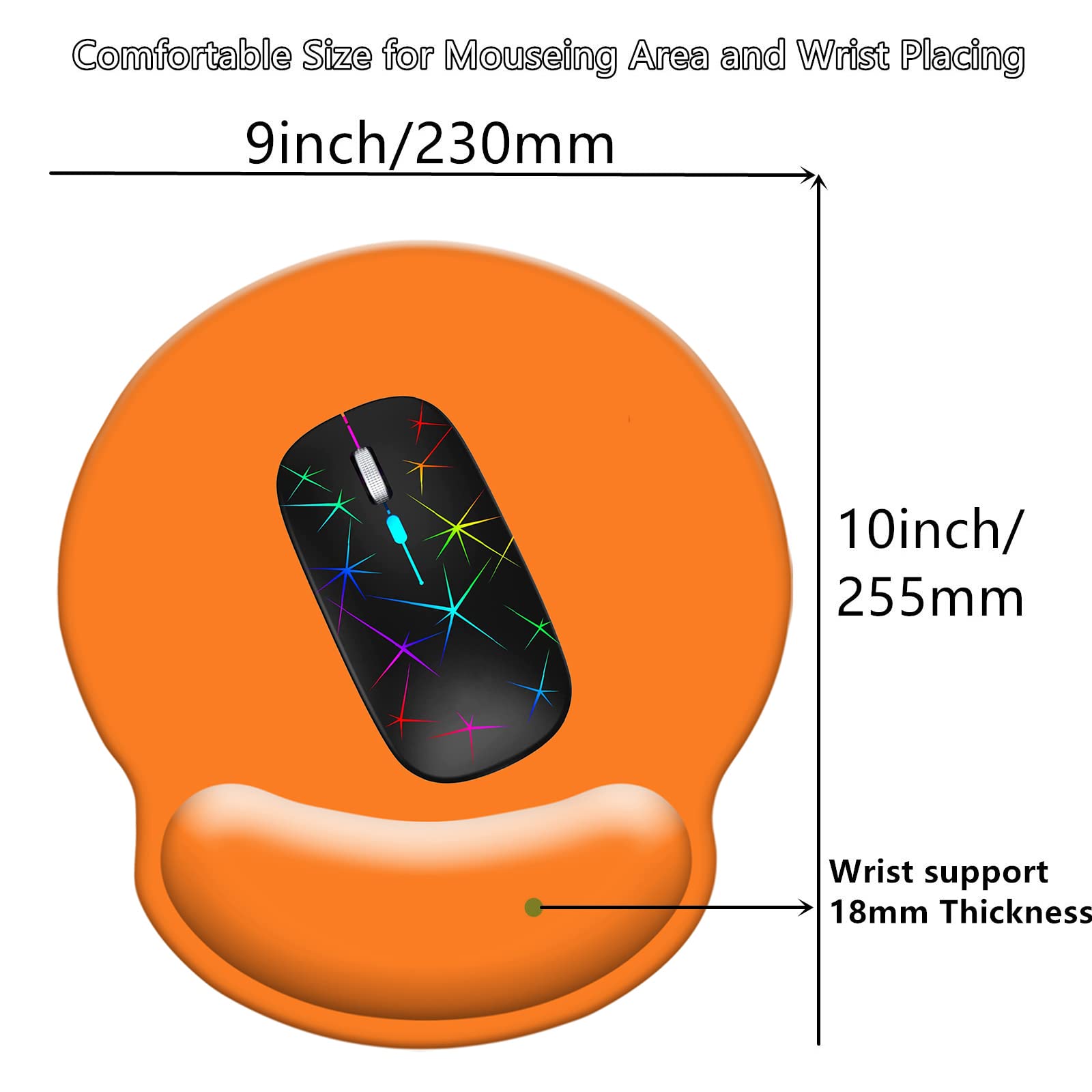 Tappetino Per Mouse Ergonomico In Memory Foam Con Base In Gomma Antiscivolo Con Comodo Panno In Lycra