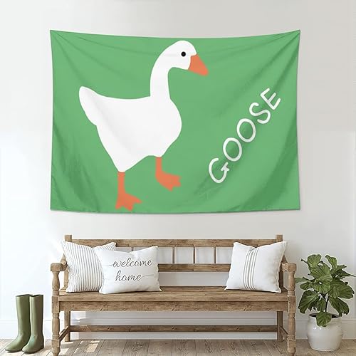Miniatura 9 de Conank Tapiz de ganso blanco divertido y lindo con meme de pato, póster para dormitorio universitario, apartamento, sala de estar, dormitorio,