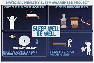 Healthy Sleep Chart Poster Healthy Sleeping Tips (4) Canvas Painting Wall Art Poster for Bedroom Living Room Decor 18x12inch(45x30cm) Unframe-style