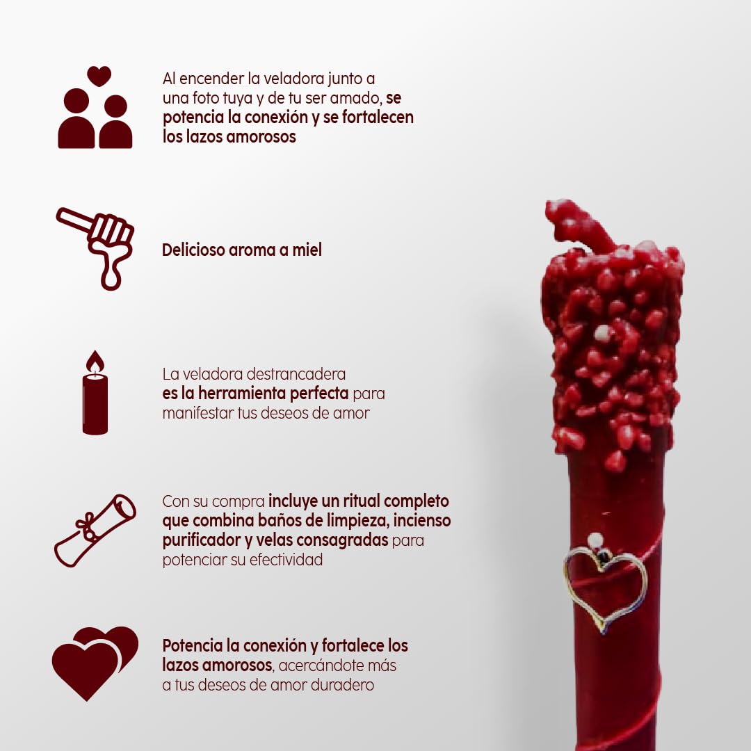 Veladora Desatrancadera del Amor | Ritual de Amor | Velas para Rituales | Vela del Amor de Unión Pareja | Ritual para Atraer Amor