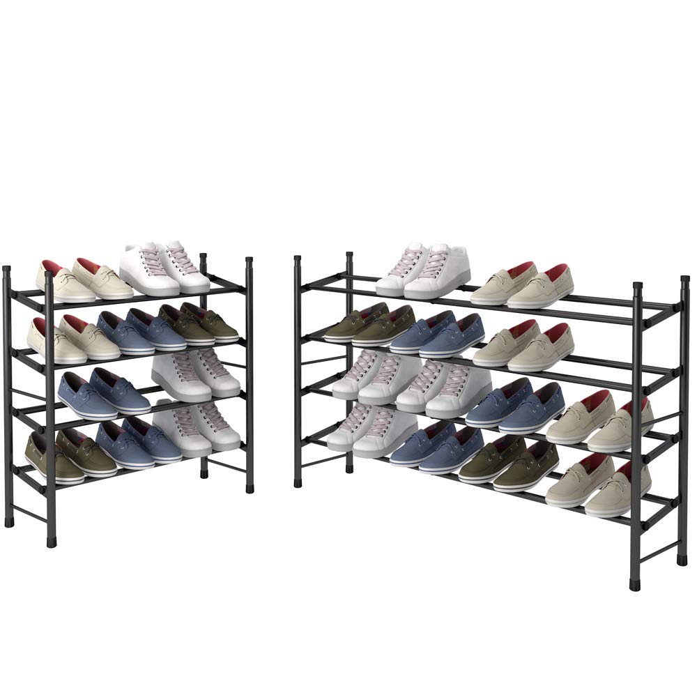 TZAMLI Schuhregal 2-stöckig – Erweiterbar & Stapelbar Für Schrank, Flur, Kleine Räume