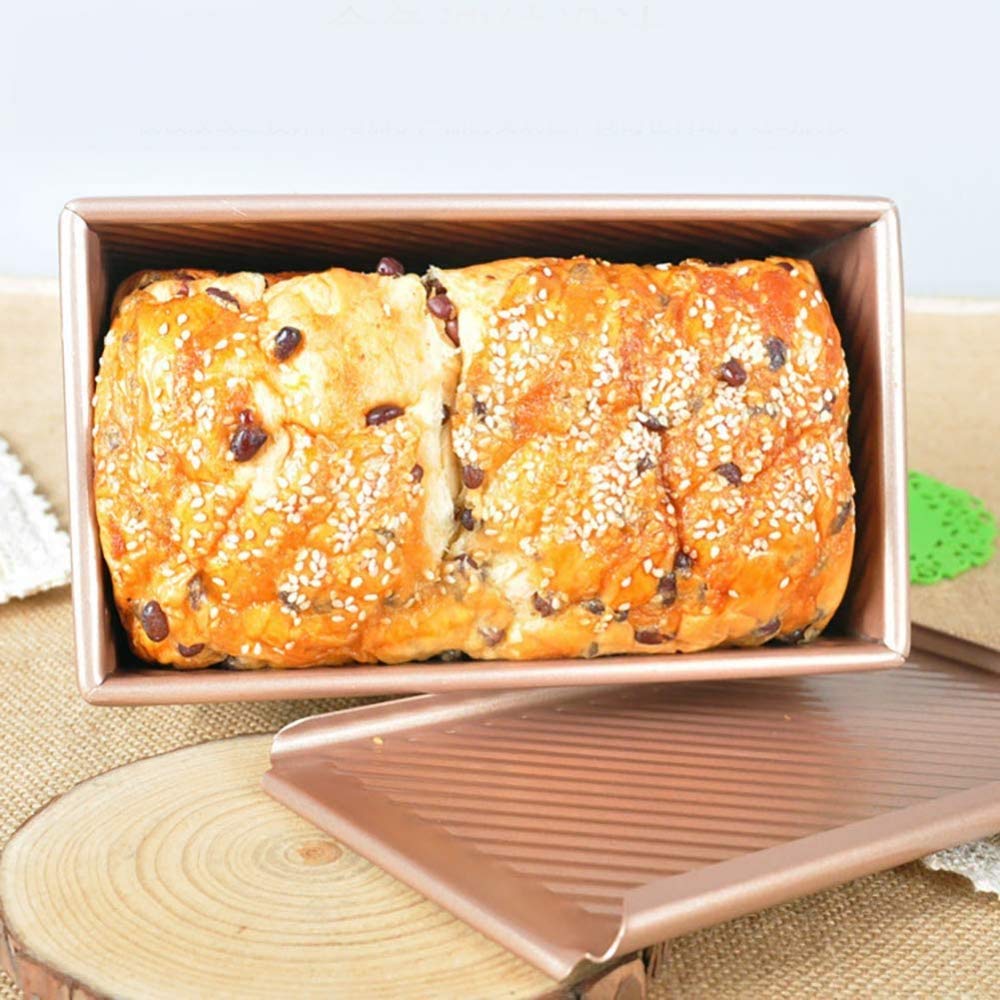 zaizai Teglia per Pane in Acciaio al Carbonio Antiaderente con Coperchio Teglia per Pane con Coperchio