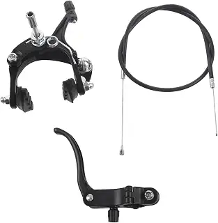Adjivecct フロント Fixieロードバイククルーザーブレーキセット バイクブレーキキット バイクキャリパーブレーキキット サイドプルブレーキセット ほとんどのFixieバイクのために ブラック