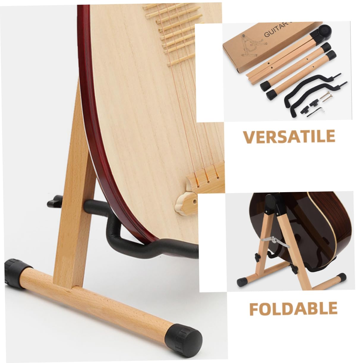 ibasenice Portachiara in Legno Supporto Per Chitarra Pieghevole Stand Per Chitarra Adatto Per Chitarre Acustiche Classiche Ed Elettriche