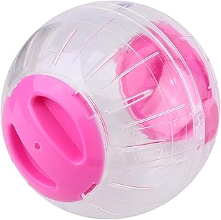 Miskall Pelota de Ejercicio para hámster, 3 Colores, 12 cm, plástico, Mascota pequeña, hámster, jerbo, Juguete, Actividad para Correr, Pelota de Ejercicio(Rosa)