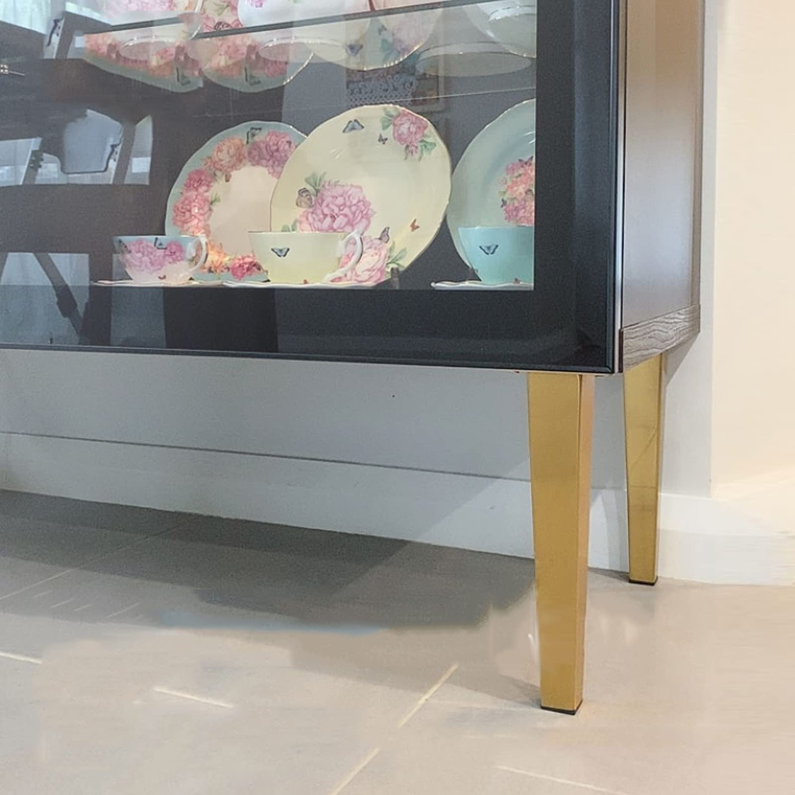 Genérico Patas De Acero Inoxidable Ajustables para Muebles, Robustas Y Antideslizantes, con Altura Regulable De 0 A 10 Mm, Aptas para Armarios Y Sofás (Gold 35.5 cm / 13.98 in)