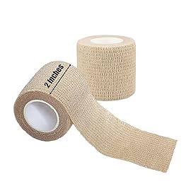 Baisunt 6 Pack 2 Inches Cohesive Bandage Self Adhesive Wrap Elastic Self Adherent Vet Wrap Breathable Self Stick Tape for Wrist, Ankle, Sports, Tatoo Wrap(5 Yards, Skin)
