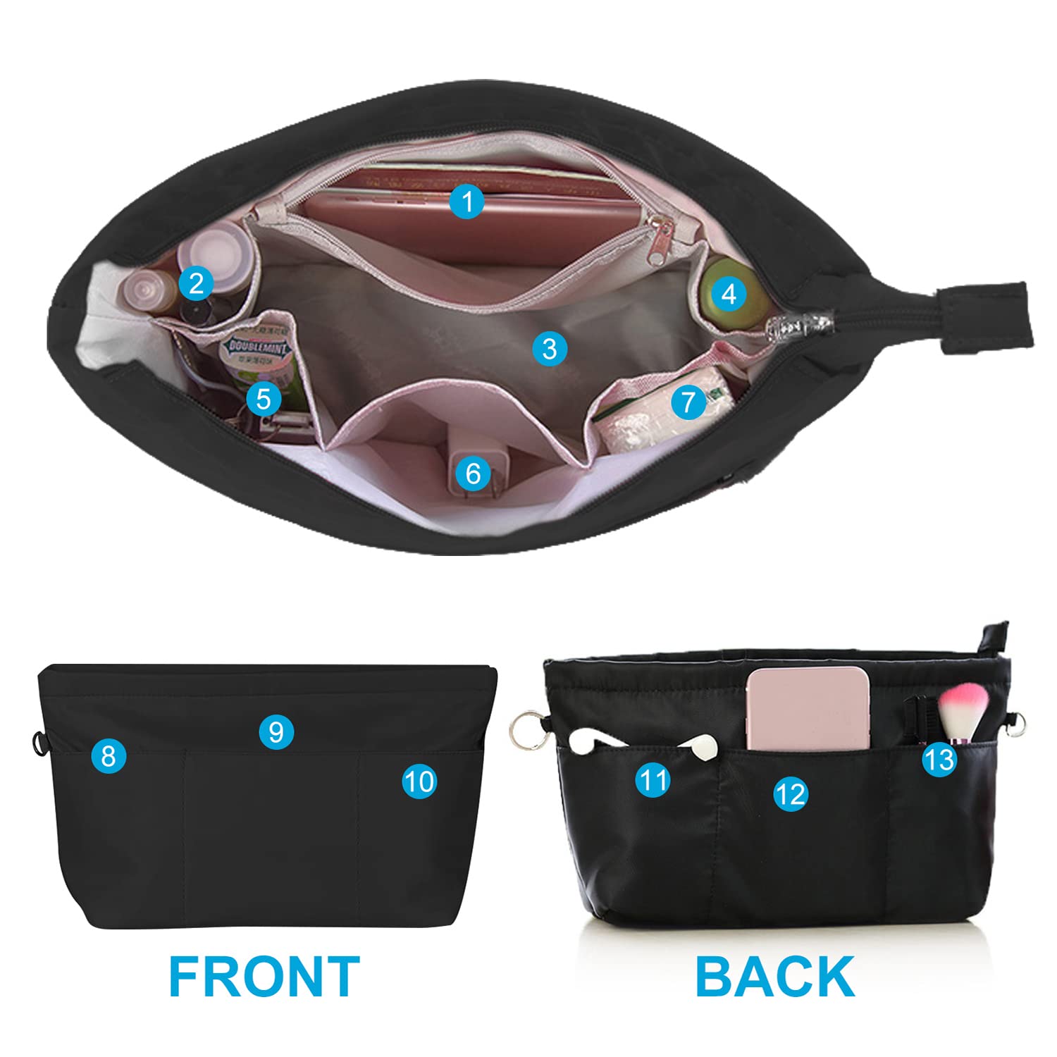 Organisateur De Sac à Main Insert Pour Sacs à Main Organisateurs De Sacs L Int Rieur Sac Fourre Tout Poche Pour Femmes