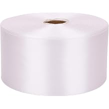 Nsilu 2 inch White Satin Ribbon 50 Yards Solid Fabric Ribbons Roll for Gift Wrapping, Satin Weddings,Flower Bouquet, Invitations,Sewing,Party Decorations, Holiday Decorating and More
