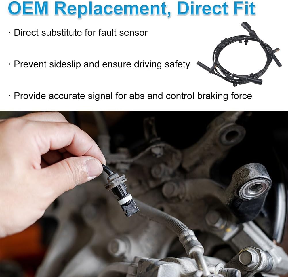 WMPHE Compatible with 1 Pair Front Left & Right ABS Wheel Speed Sensor Ford F150 2005 2006 2007 2008, Lincoln Mark LT 2007 2008, Replace OEM 7L3Z-2C204-A 695-044, Only for RWD Models