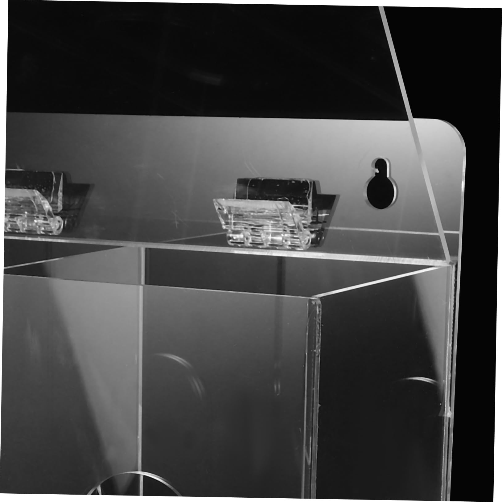 Dispenser per Guanti in Acrilico Trasparente da Parete con Due Scomparti, Design Salvaspazio per Mascherine e Guanti in Laboratori Professionali