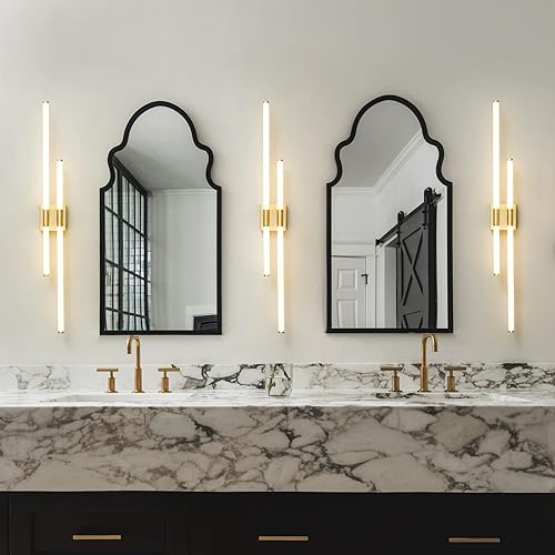 Miniatura 2 de Moderna luz LED de tocador de baño de 3976 pulgadas lámpara de baño dorada sobre espejo luz de tocador de pared iluminación moderna de tocador de