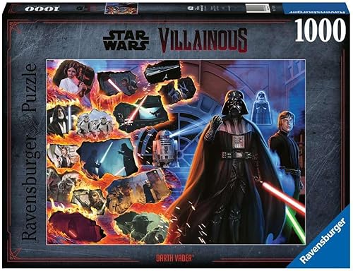 Ravensburger Star Wars Villainous Darth Vader - Rompecabezas de 1000 piezas para adultos - 17339 - Cada pieza es única, la tecnología Softclick