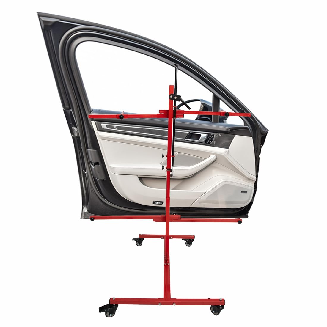 Soporte giratorio con brazos y marco de apoyo robustos ajustables, llantas, caballete de pintura, para guardabarros de suspensión, parachoques, piezas de coche