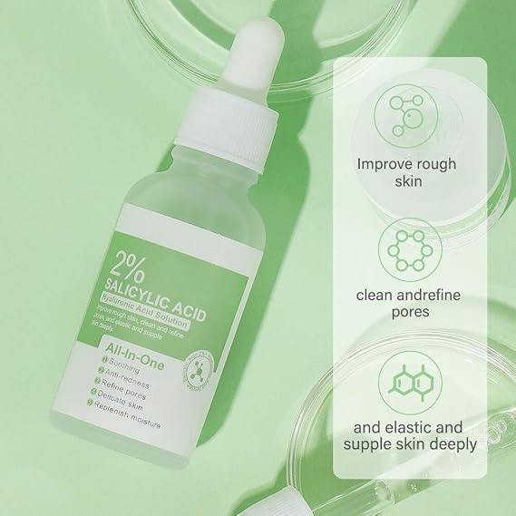 Salicylic Acid Solution (30 mL), Salicylic Acid 2% Solution, Gentle Exfoliating Serum for Smoother & Clearer Skin, Daily Use Facial Serum (1.05 fl oz)