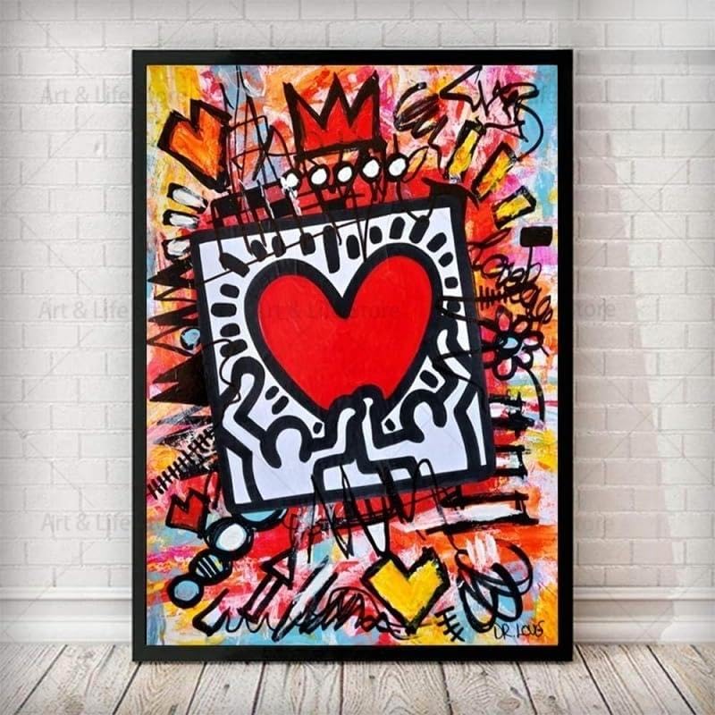 Amazon.co.jp: キースヘリング キャンバスアートポスター オリジナル