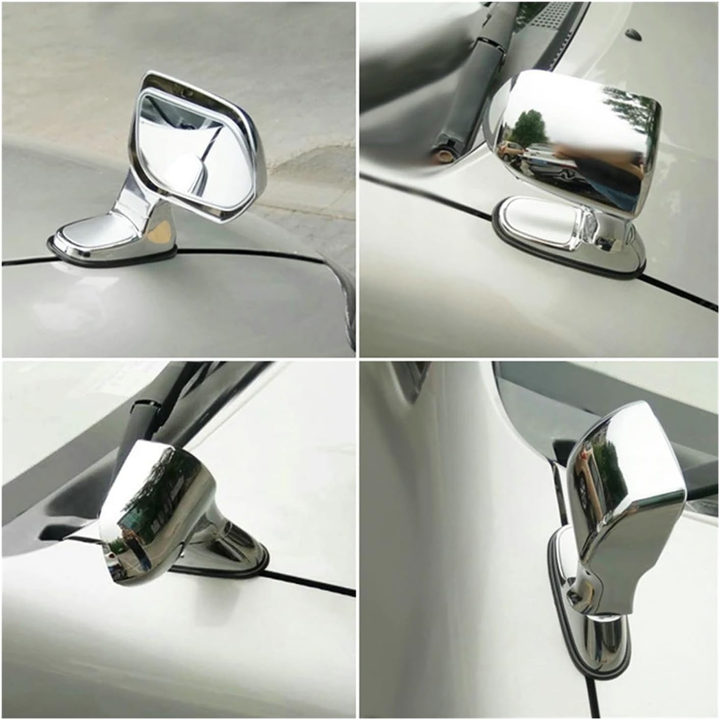 Universal Adjustable Wide Angle Blind Spot Auxiliary Mirrors for SUV/Truck – Left & Right – Black or Silver(Silver Right)