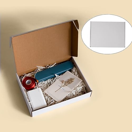 Miniatura 123 de Cajas de envío de 6 x 6 x 2 pulgadas, paquete de 25 cajas de cartón corrugado marrón para pequeñas empresas, embalaje y correo Marrón,Blanco