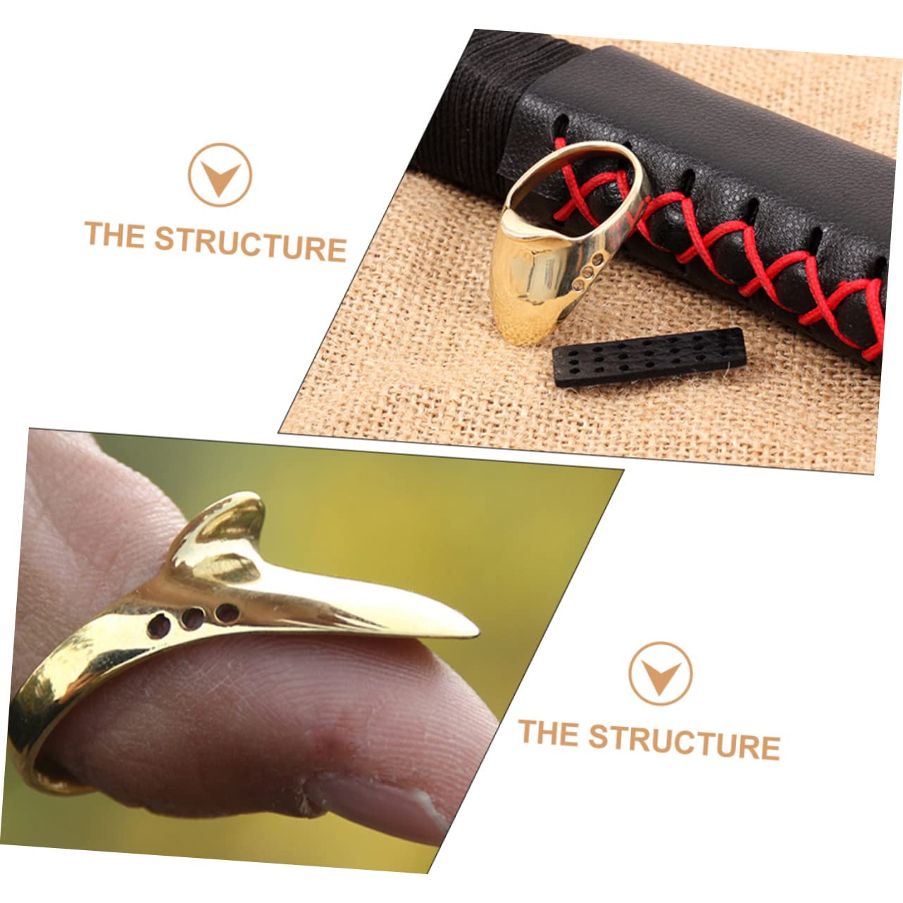 BRIGHTFUFU Brass Thumb Ring Traditional Finger Guard Wear-Resistant for Hunting