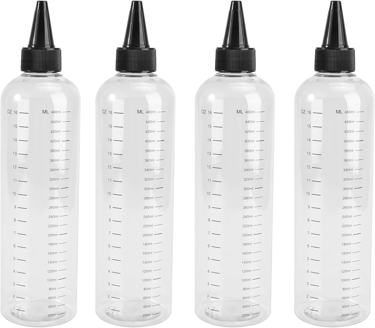 SEWACC 4 Pack 500ml Hair Dye Applicator Bottles with Pointed Mouth