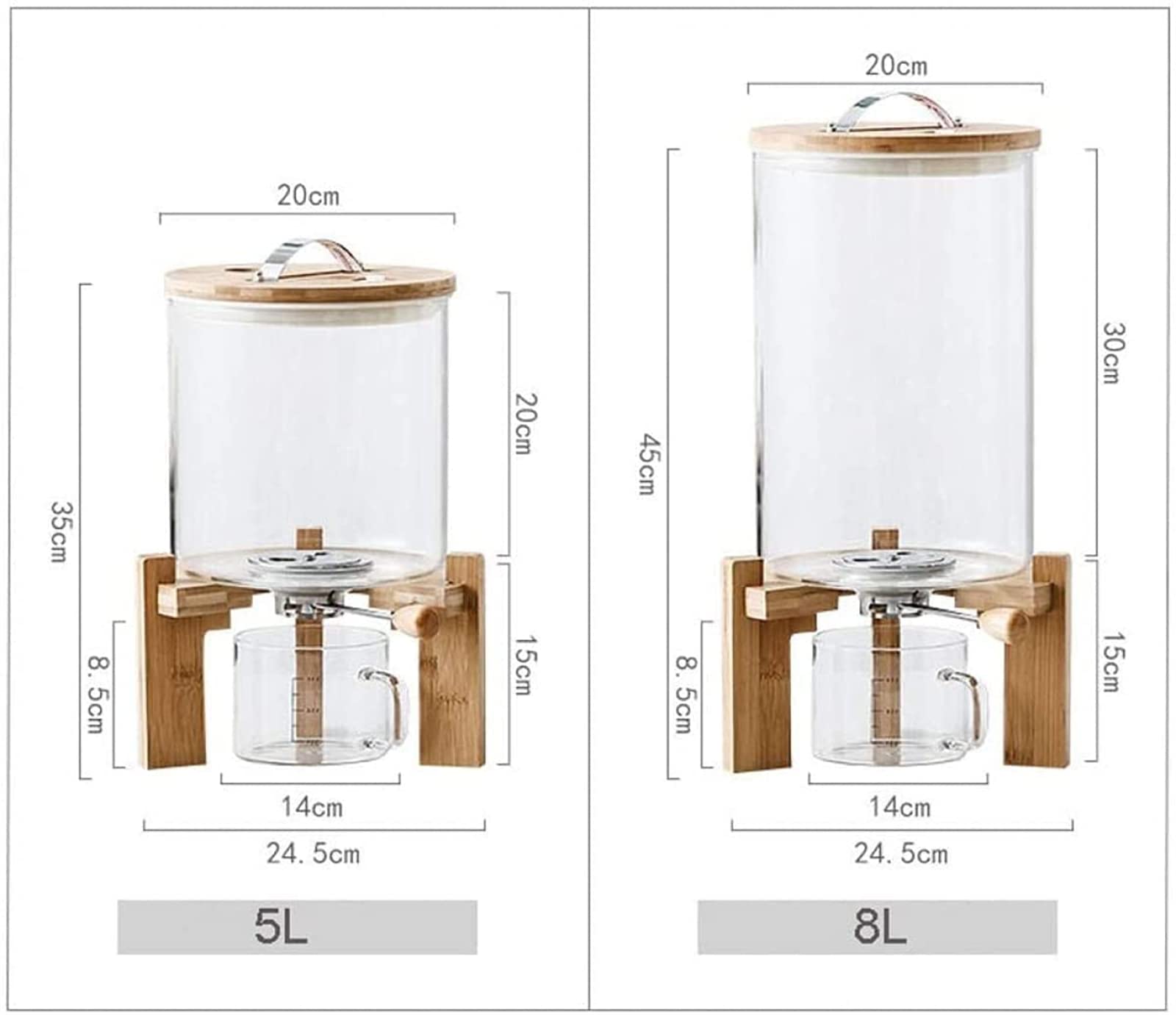 密閉米びつ ふた付き 収納ジャー 5L ガラスシリアルディスペンサー Amazon｜密閉米びつ ふた付き 収納ジャー 5L/7.5L ガラス