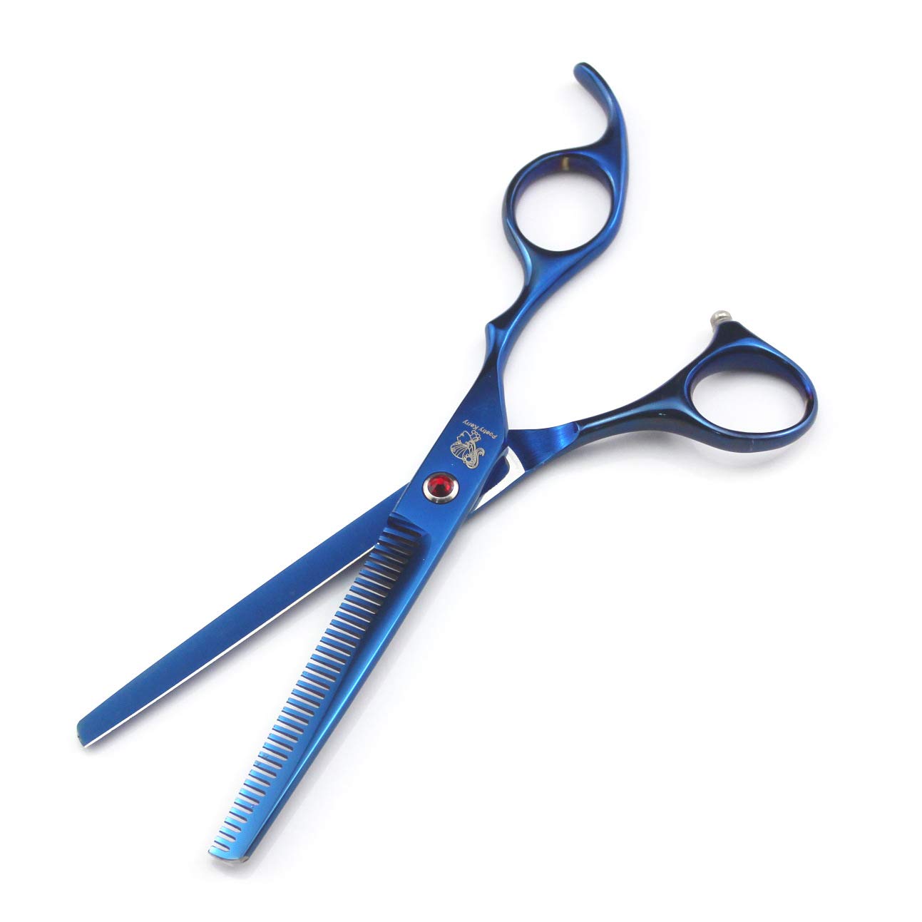 5PCS Scheren-Set für die Tierpflege, 7 Zoll Hundepflege-Set, Trimmer-Set für Hundekatzen-Haustiere mit Schneidschere, dünner werdender Schere, gebogene Schere, Pflegekamm und Ledertasche