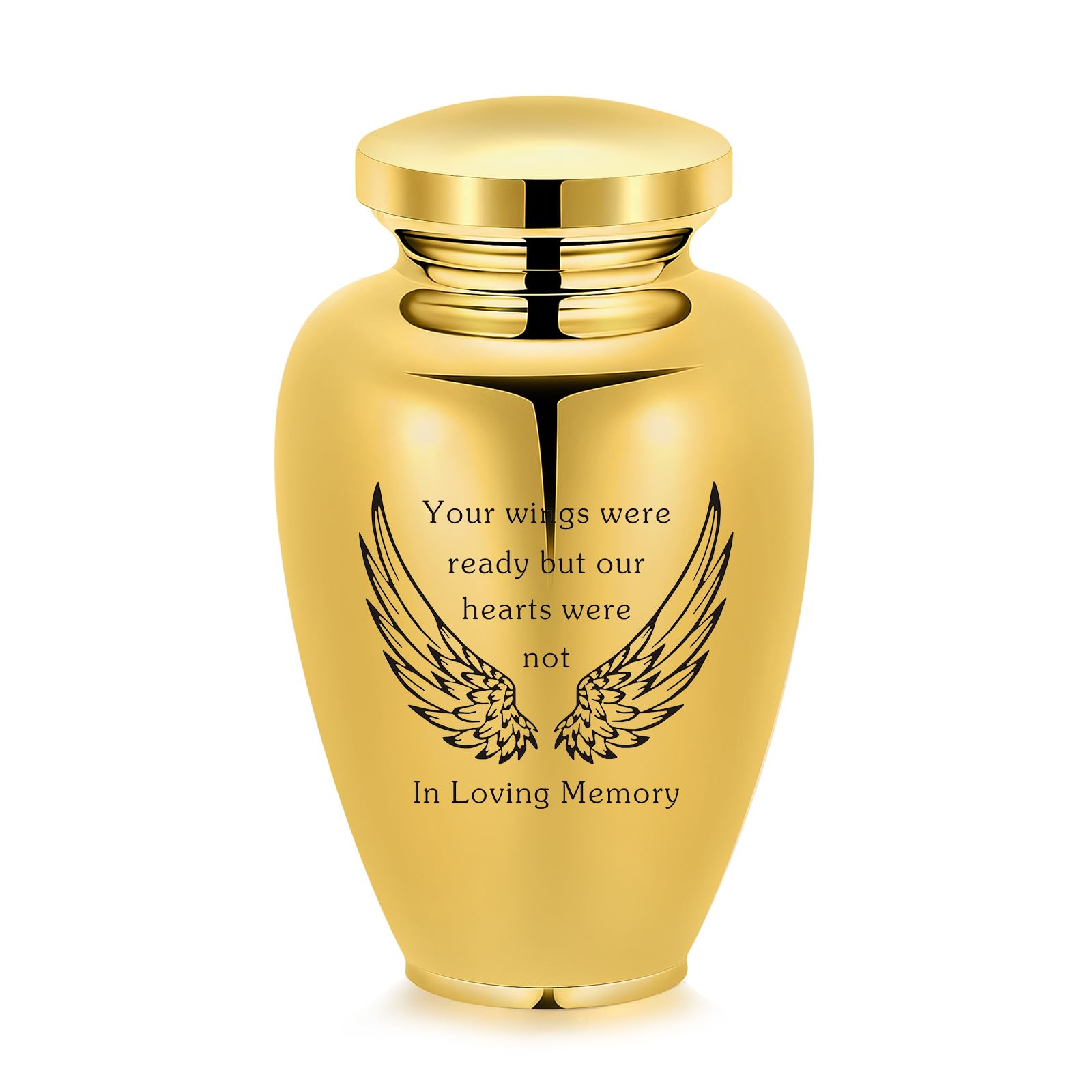 "Up to 180/220 / 300 lbs Large Cremation Urns for Adult Human Ashes, Angel Wings in Loving Memory Decorative Funeral Burial Urn for Male Female Ashes with Velvet Bag and beautiful box"
